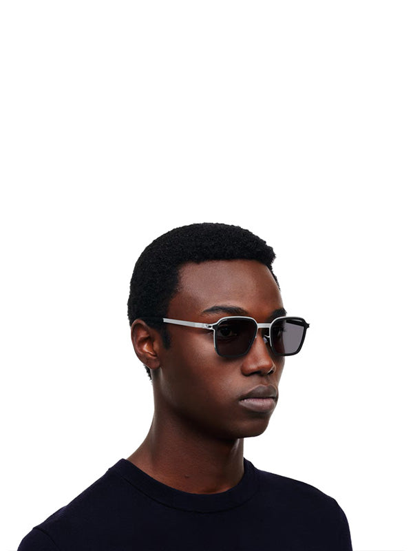 Square Sunglasses MR002 in White Silver/Silver Darkgrey Solid from Mykita x Rimowa