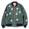 Flower Embroidery Flight Jacket - Olive & White-[-NÒMARYTHM TEXTILE-1