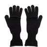 Front packshot of the Issey Miyake AW25 Breeze Knit Gloves in black, showing the ribbed knit texture and sleek, fitted silhouette.
