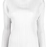 Basic Mock Neck Long-Sleeve Top in Light Gray from Pleats Please Issey Miyake