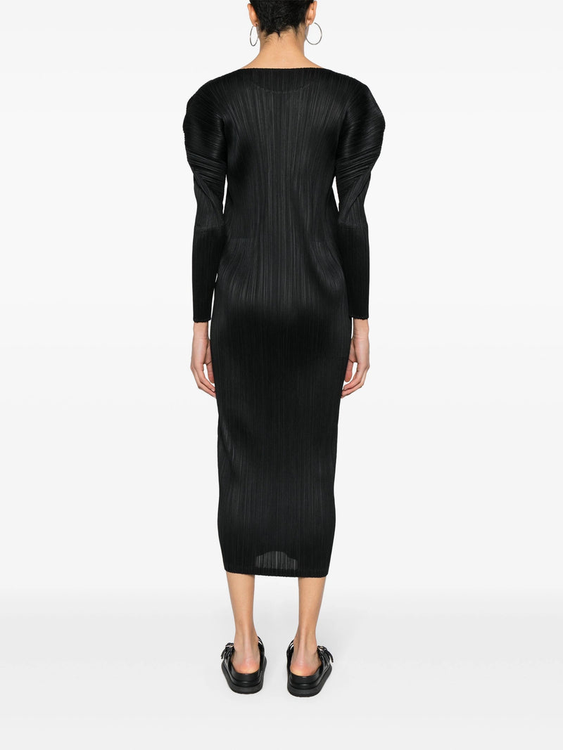 Pleats Please Issey Miyake - pleated dress in black - 4