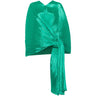 Green pleated top called Madam T by Pleats Please Issey Miyake on a white background