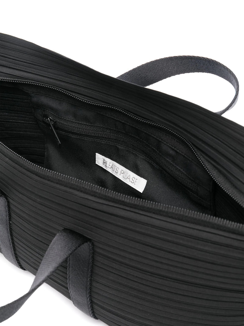 Pleats Please Issey Miyake - plated boston bag in black - 5