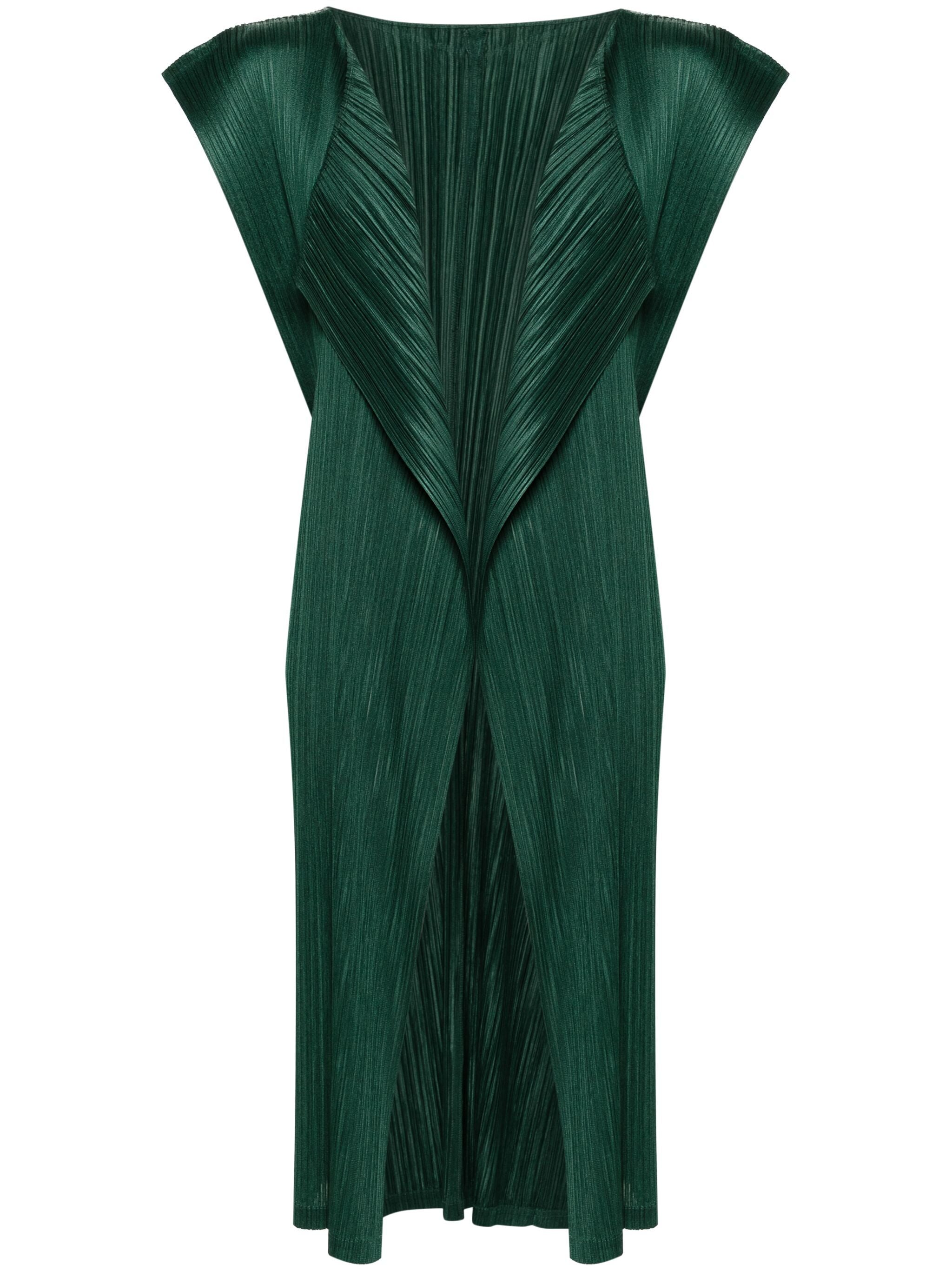 Pleats Please Issey Miyake - MC March Vest in Dark Green