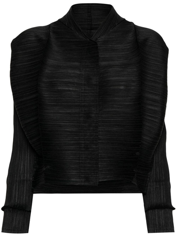 Pleats Please Issey Miyake - double pleated blouse in black - 1
