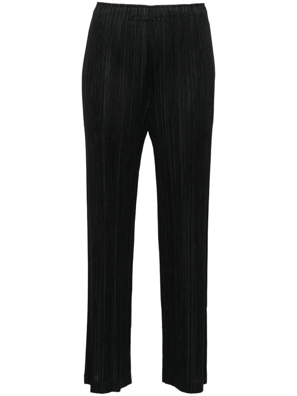 Pleats Please Issey Miyake - thicker bottoms pants in black - 1