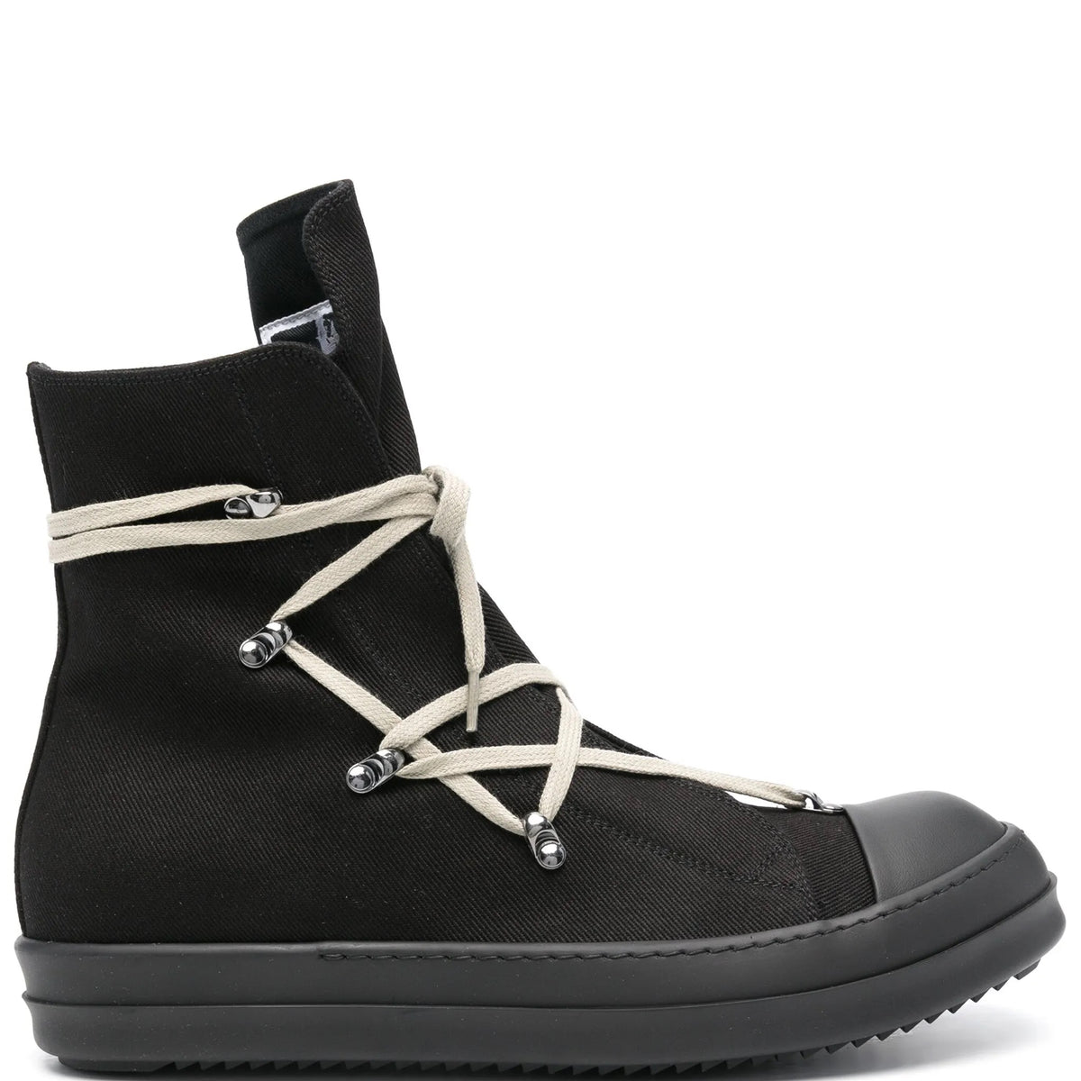 Rick Owens DRKSHDW │ SS25 Denim Hexa Sneakers in Black