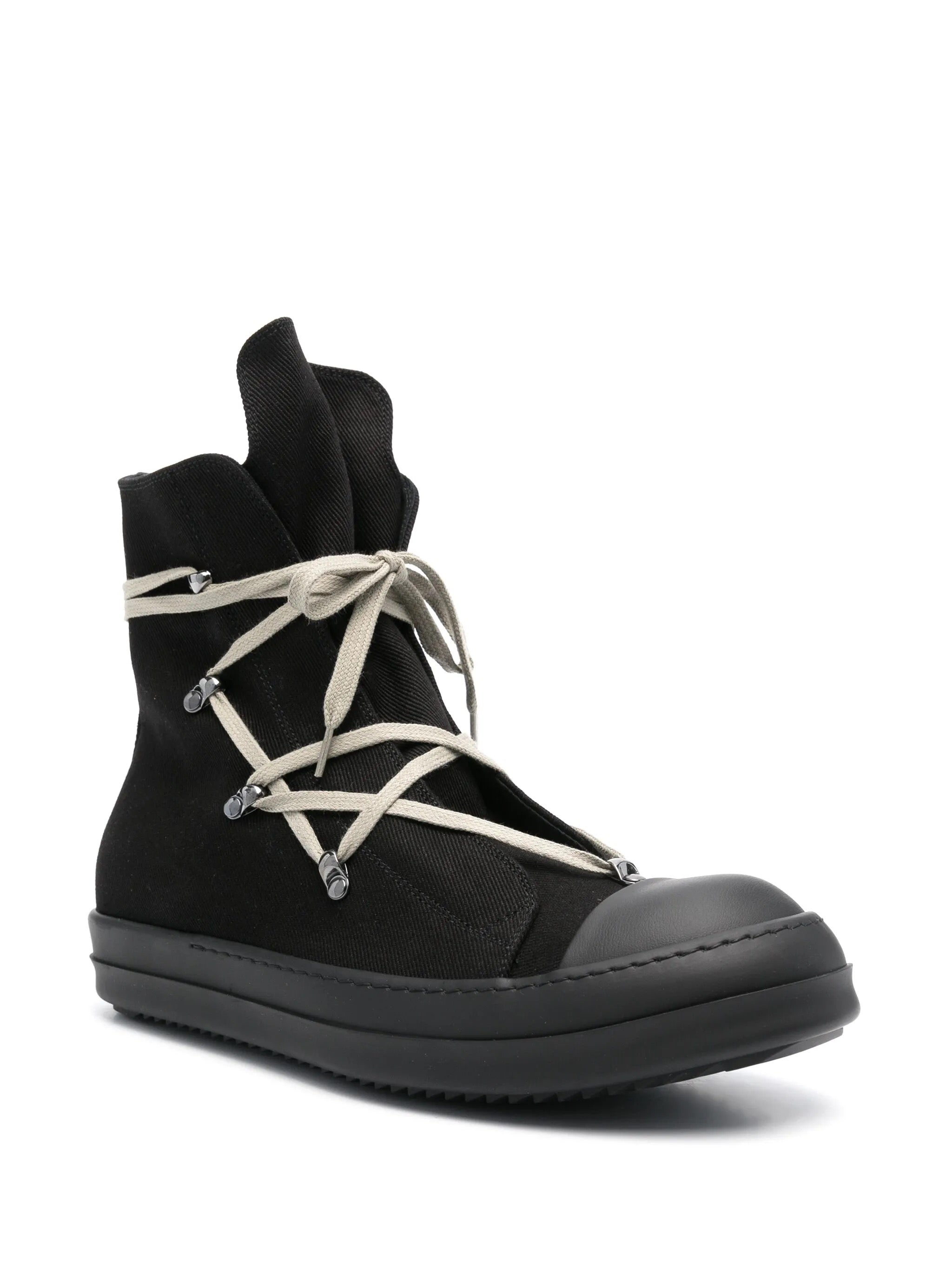 SS25 Denim Hexa Sneakers in Black/Pearl/Black/Black from Rick Owens DRKSHDW
