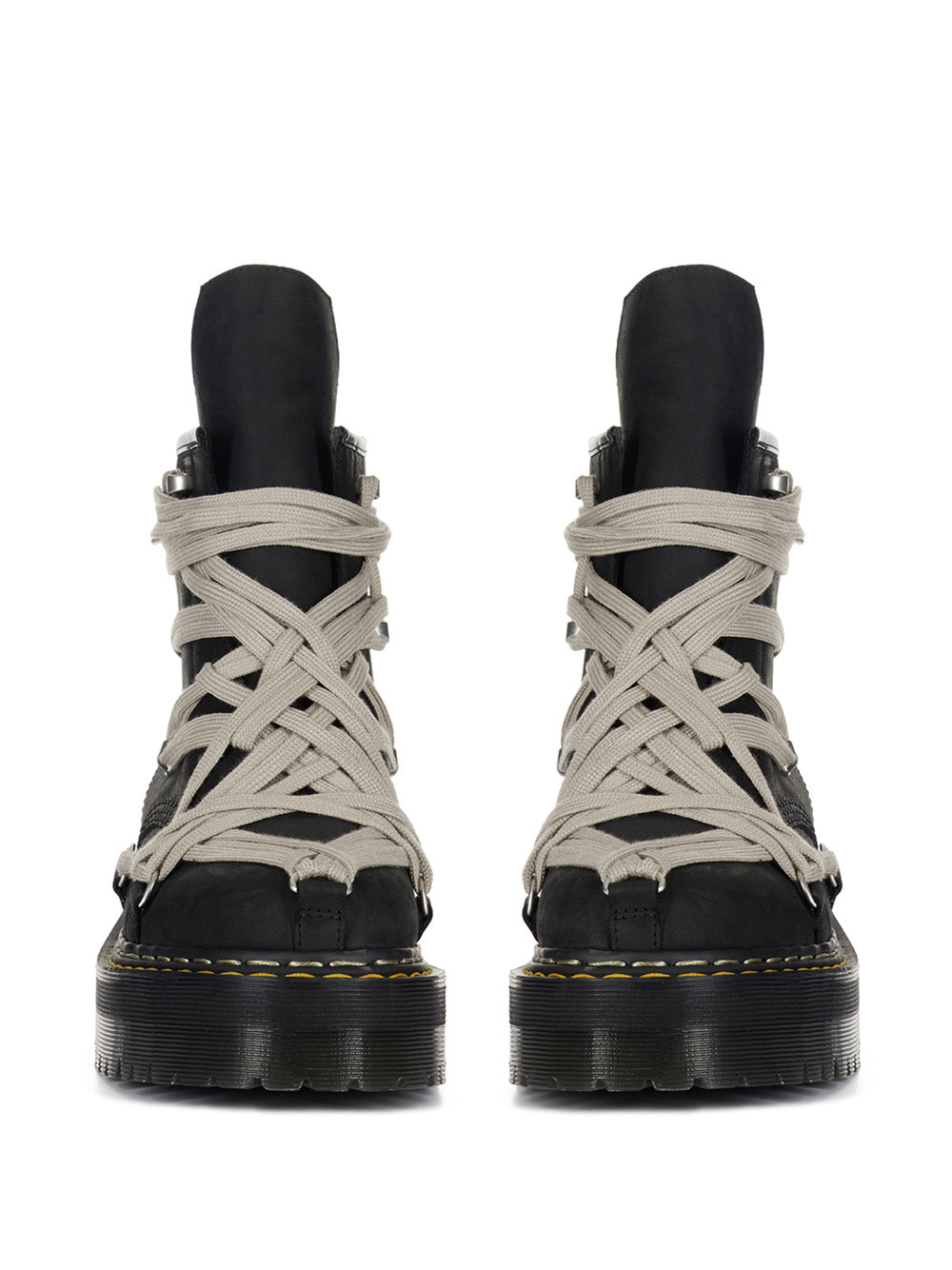 The Megalace 1460 – Black Leather Quad Boot-[-Rick Owens DRKSHDW-2