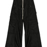 Black cargo pants with long drawstrings from Rick Owens DRKSHDW on a white background