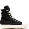 Rick Owens DRKSHDW - Denim High Sneakers in Black/Milk/Milk 