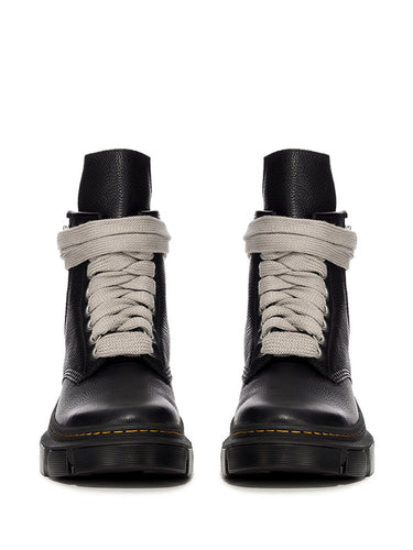 rick owens dr. martens dmxl jumbo lace boot in black - 2