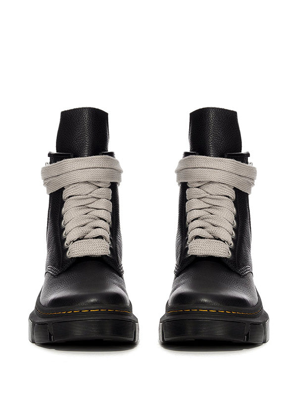 rick owens dr. martens dmxl jumbo lace boot in black - 2