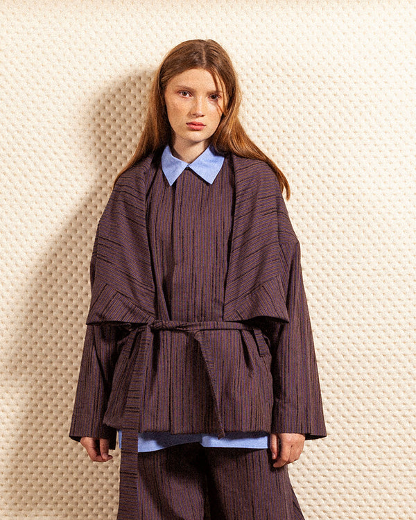 Sloth Rousing jacket - Pillow Jacket in Brown Stripes