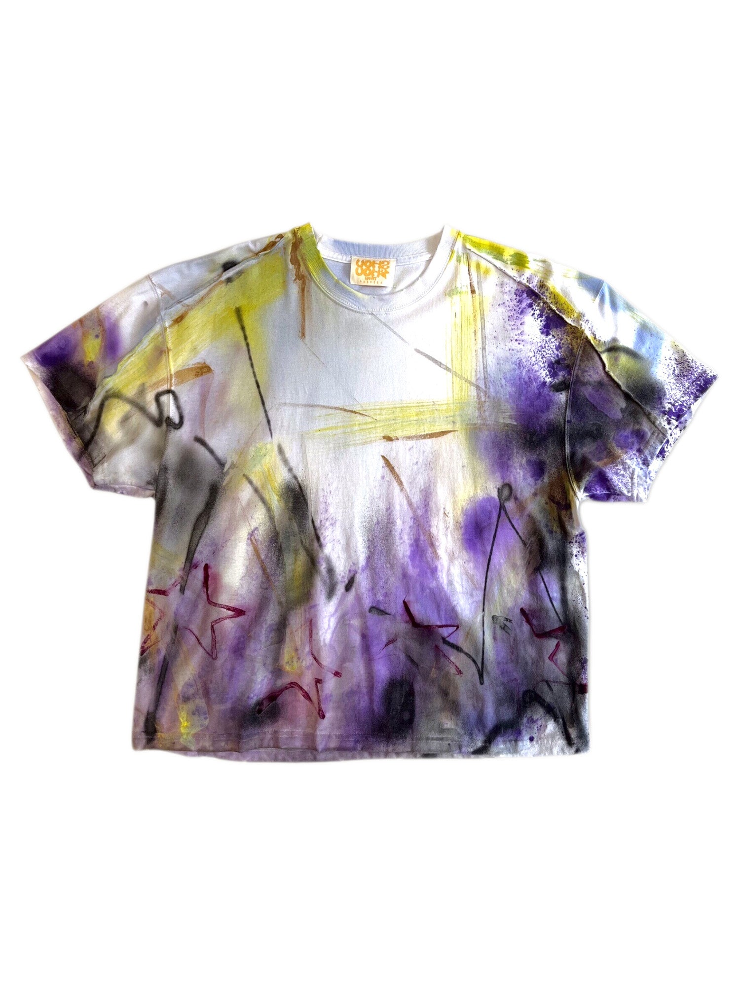 Short Sleeve T-Shirt - Painted Yellow & Purple
