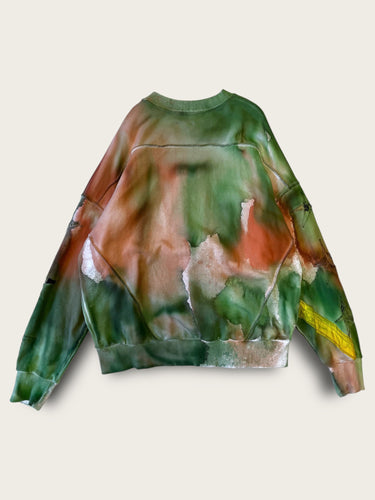 Distressed Sweatshirt - Beige, Yellow, Green Tiedye-[-SHOUSHOU TAIPEI-2