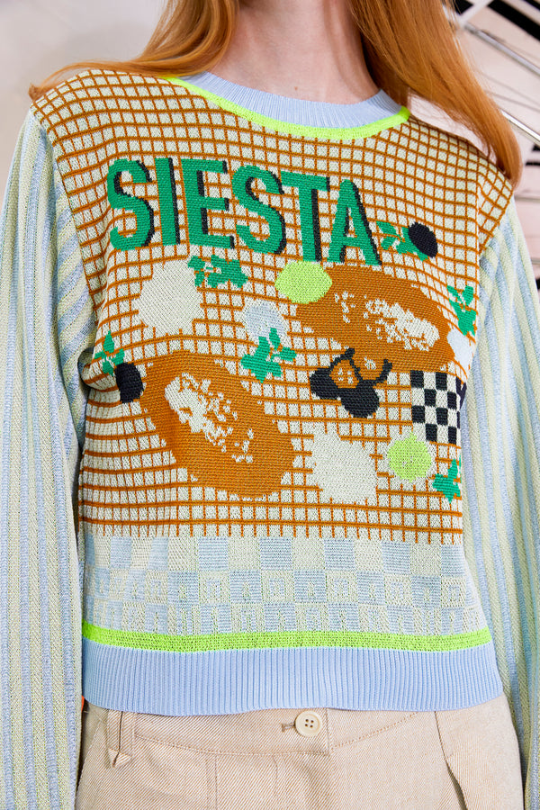 Henrik Vibskov knitted blouse - Siesta Knit Roundneck in Brown Siesta Fruit