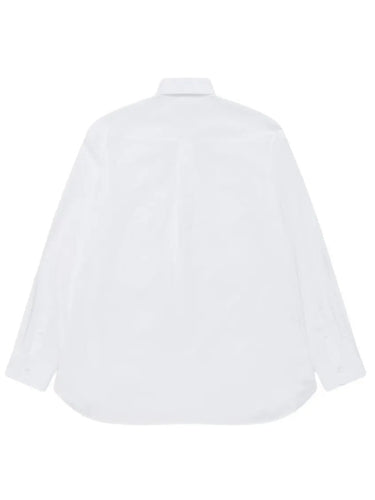 Back view of a white shirt with flower frill details from Simone Rocha on a white background