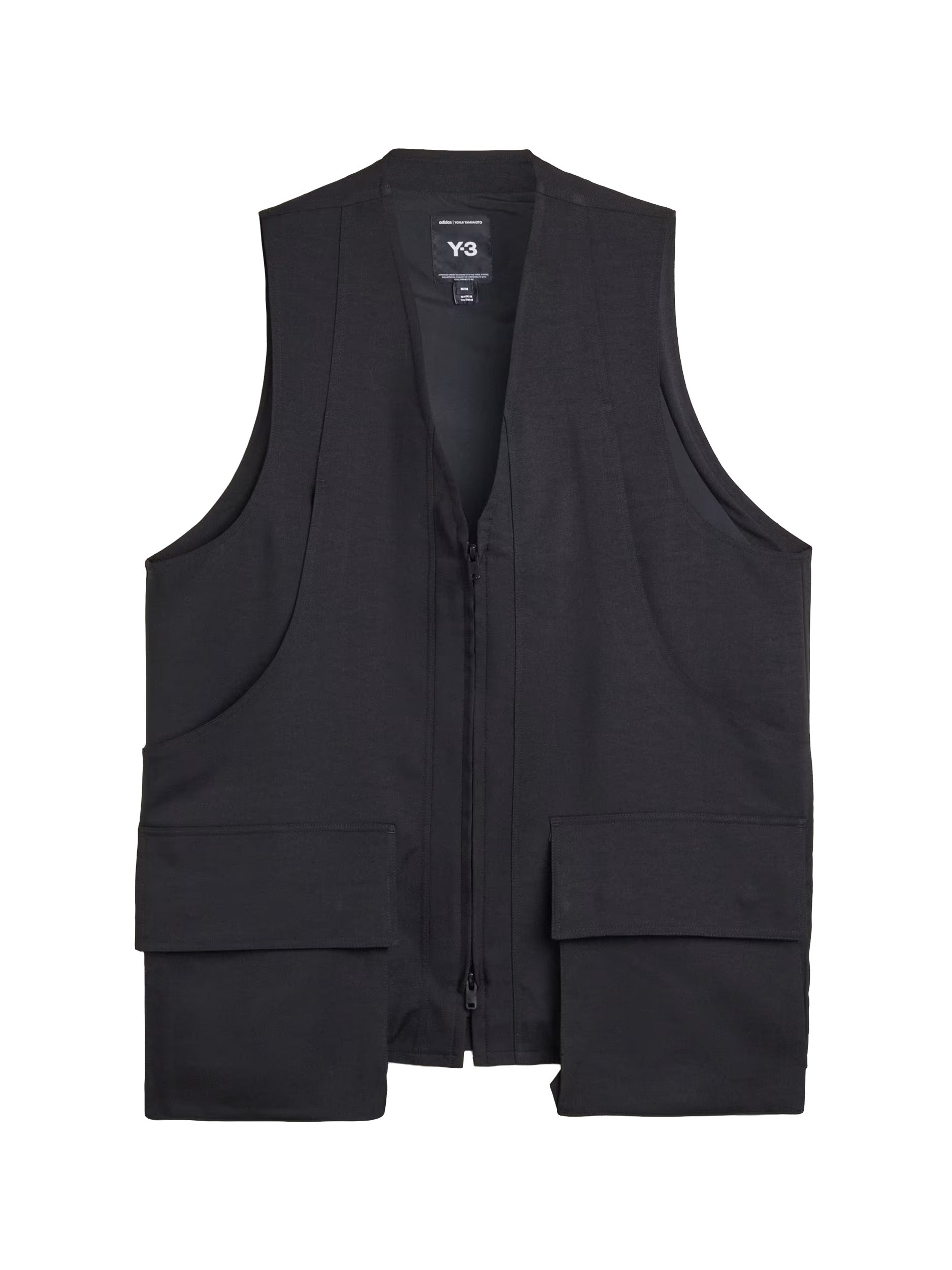 Y-3 Sport Uniform Pocket Vest in Black with front utility pockets
