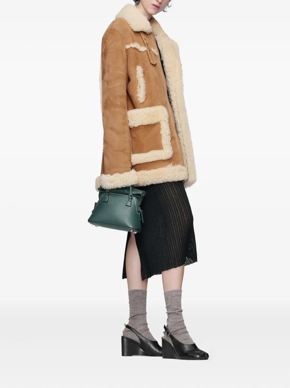 Maison Margiela Sports Jacket in Dark Desert worn side view
