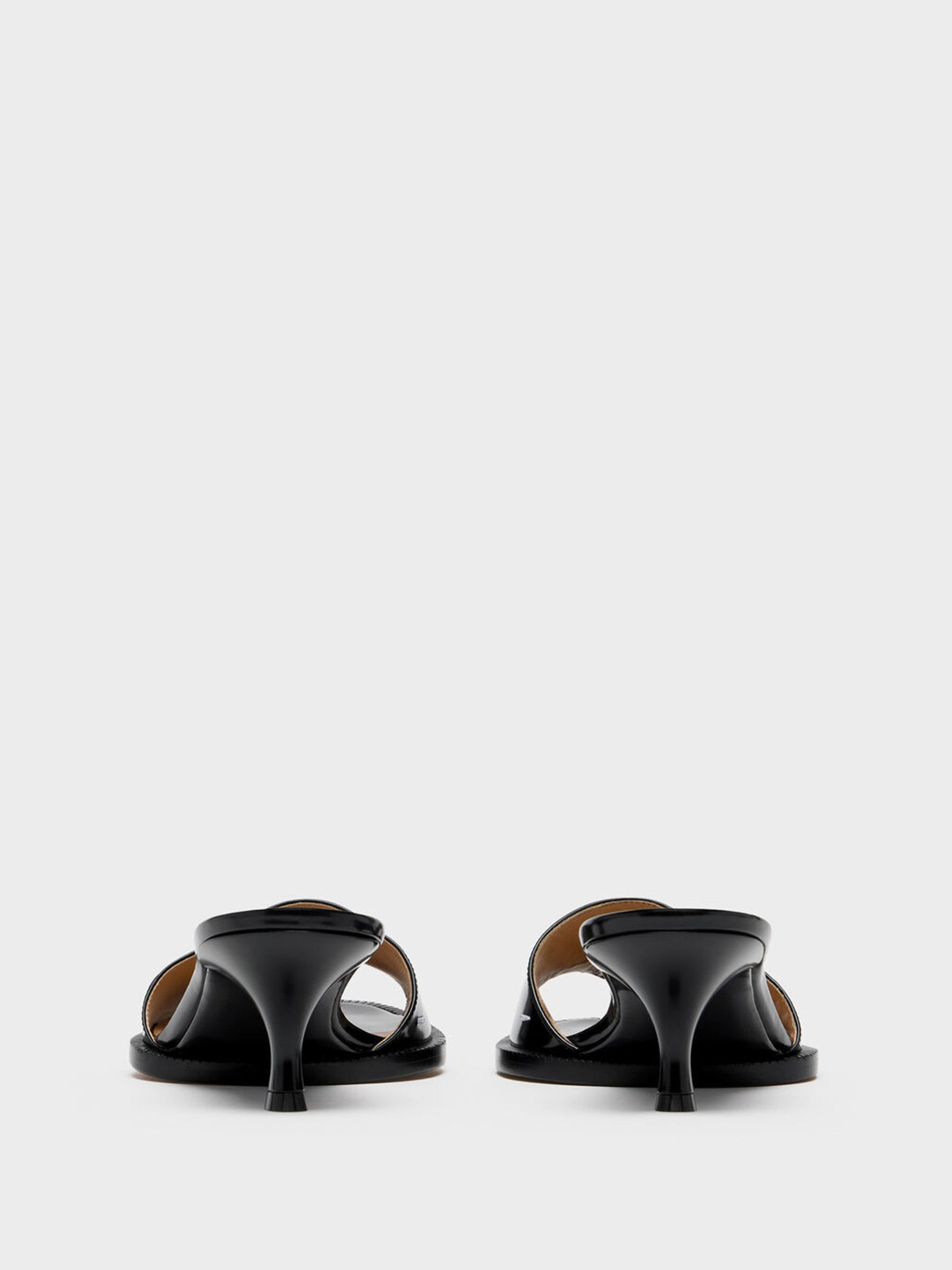 Maison Margiela Tabi City Kitten Heel Sandal in Black front view
