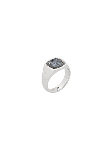 Tom Wood - Kay Ring Larvikite in Silver