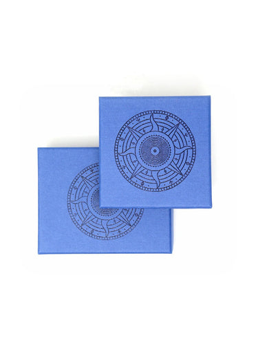 Two blue boxes for accessories from Trovelore