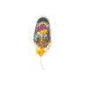 Decorative brooch, feather design with beads and sequins, handmade in India