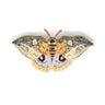 Decorative brooch, moth design with beads and sequins, handmade in India