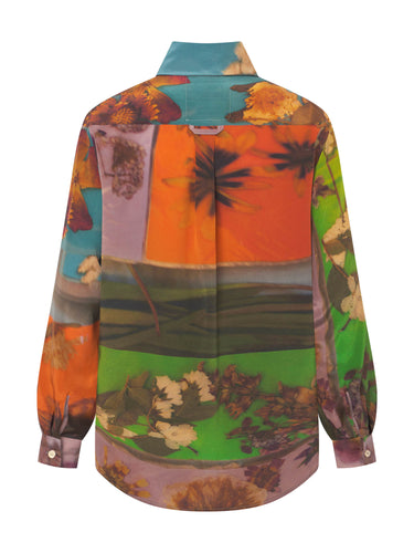 anntian - unisex silk shirt in print G - 2