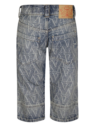 Knee Pad Shorts in Blue from Vaquera