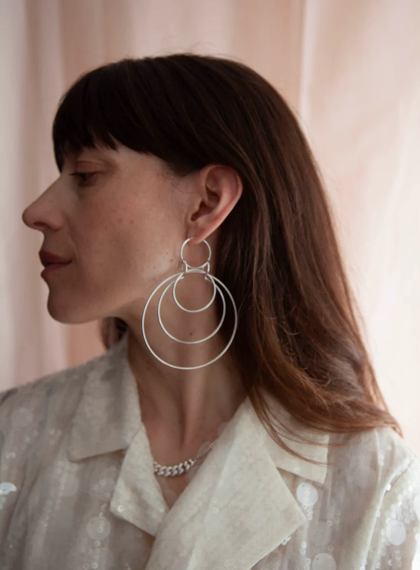 Anna 3-in-1 Hoop Large in Sterling Silver from Vibe Harsløf