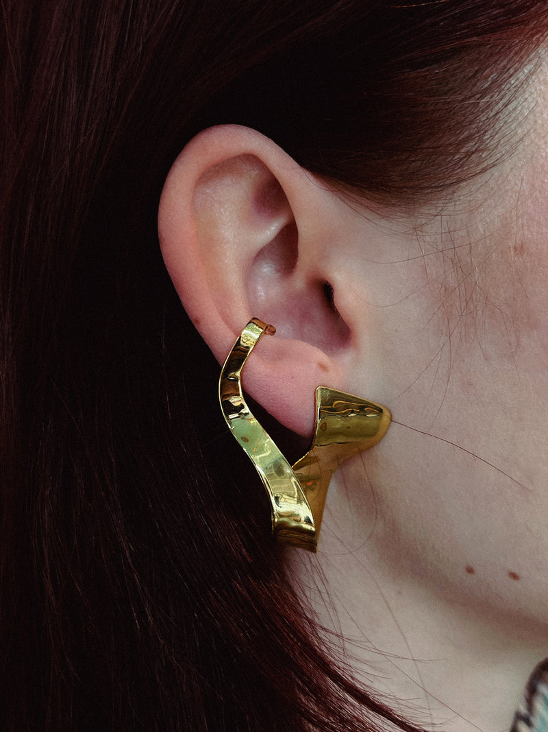 Lily Earring Organic - Right - Gold