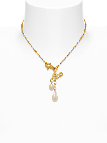 Vivienne Westwood - Claude Small Necklace in Gold/Creamrose Pearl