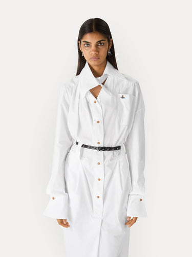 Drunken Shirt Dress - White
