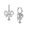 Platinum drop earring with bow and orb motif from Vivienne Westwood
