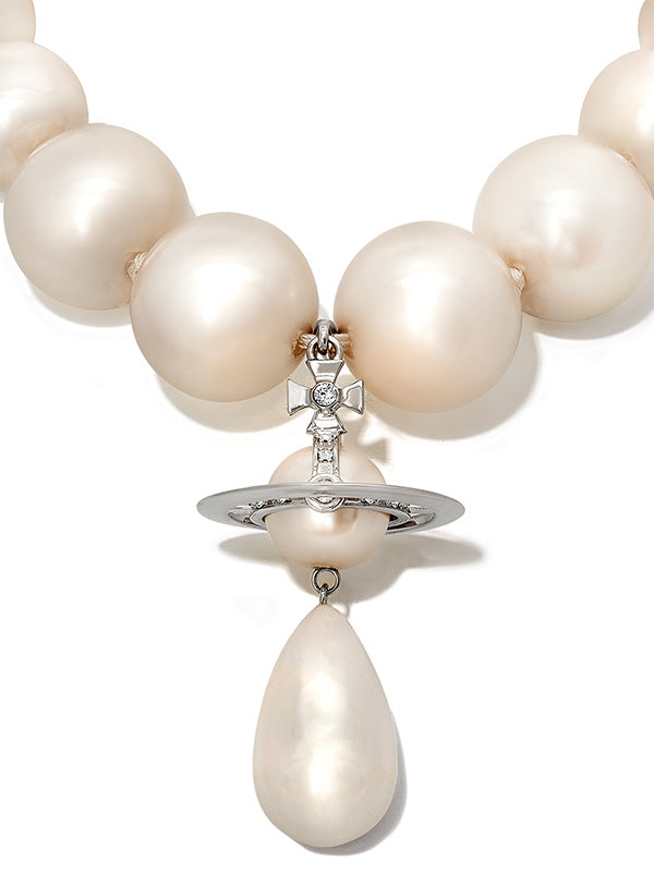 Vivienne Westwood - giant pearl drop necklace in platinum and pearl - 2
