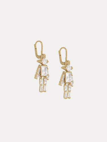 Issa Earrings- Gold / White