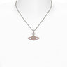 Platinum orb-shaped pendant with rose coloured jewels from Vivienne Westwood