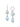 Platinum hoop earrings with light blue pearl drop feature from Vivienne Westwood