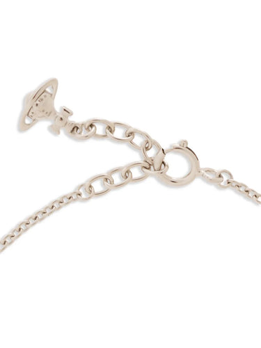 Silver bracelet with clasp chain on a white background
