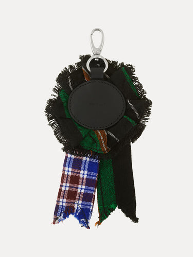 Back view of the Vivienne Westwood Rosette Charm in Multicolour on a grey background