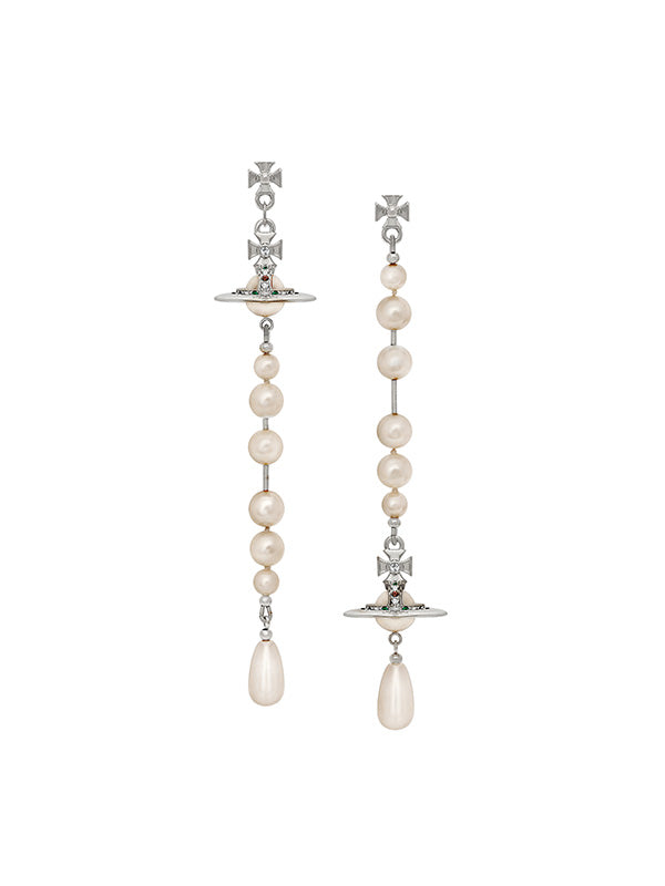 Vivienne Westwood - Broken Pearl earrings in platinum - 1