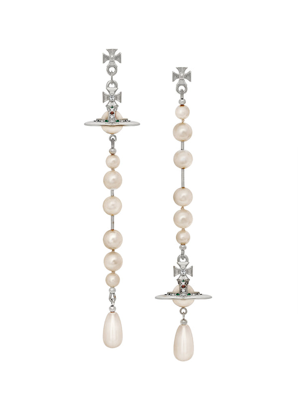 Vivienne Westwood - Broken Pearl earrings in platinum - 2