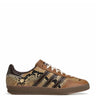 Wales Bonner x Adidas Gazelle Snake in Dust Rust Wonder White Collegiate Burgundy rust snake-embossed leather sneaker with three-stripe detail, side profile – Wales Bonner x Adidas SS26