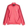 Wales Bonner x Adidas Track Top in Craft Pink pink track jacket with burgundy three-stripe detail, mock neck and zip closure, front view – Wales Bonner x Adidas SS26