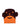 Bordeaux and orange beanie with smiley face from Walter Van Beirendonck on a white background.