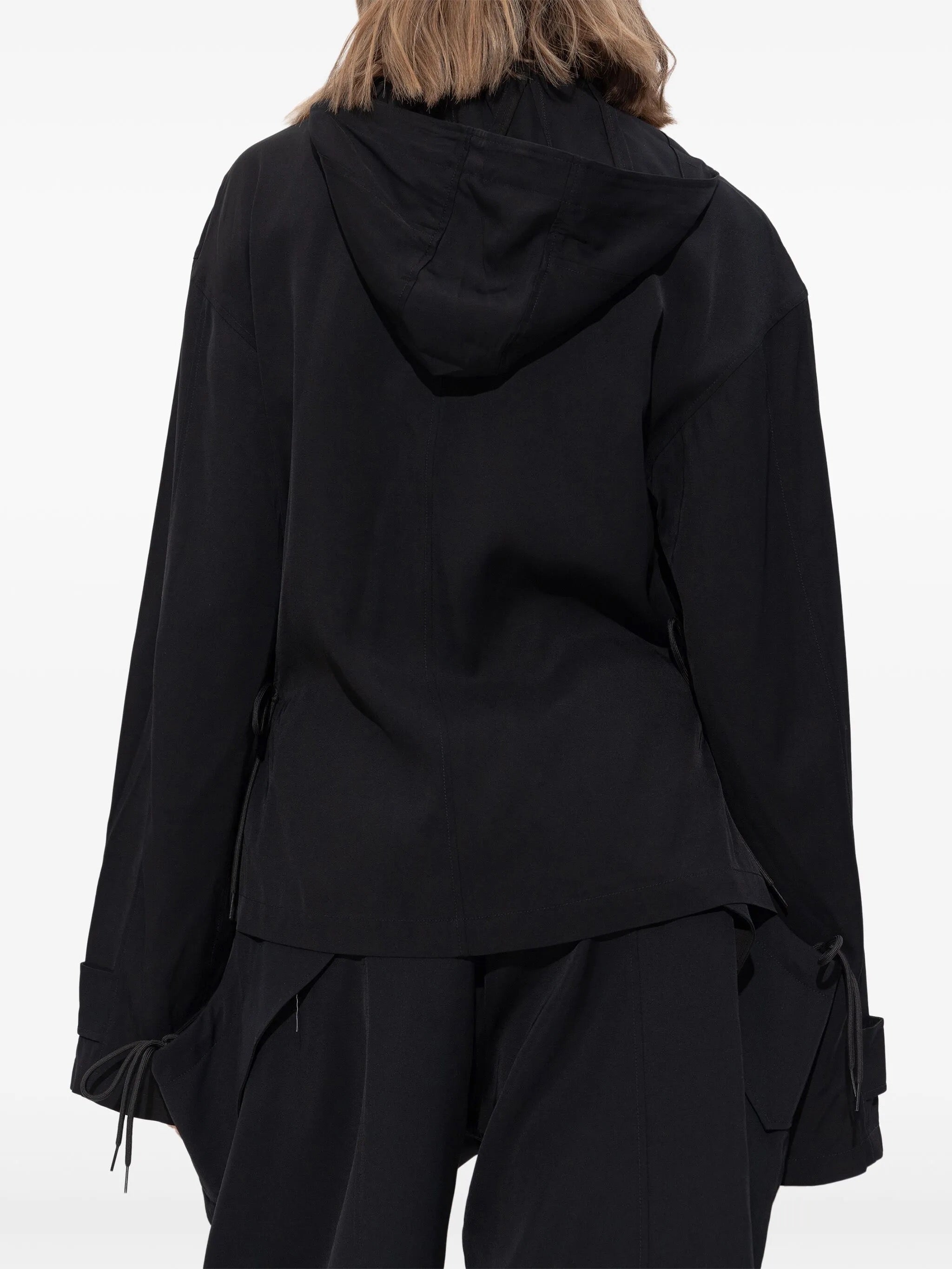 Rayon Twill Hooded Top in Black from Y-3