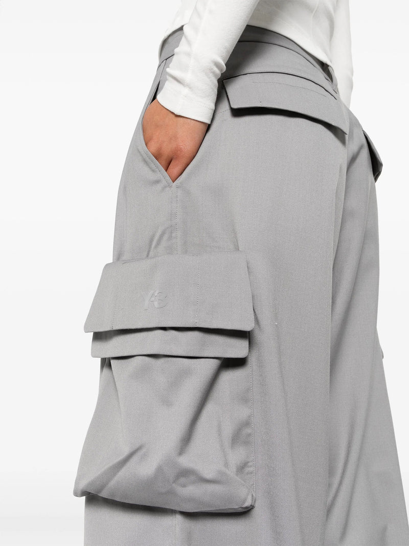 Y-3 - refined woven cargo pant in gray - 5