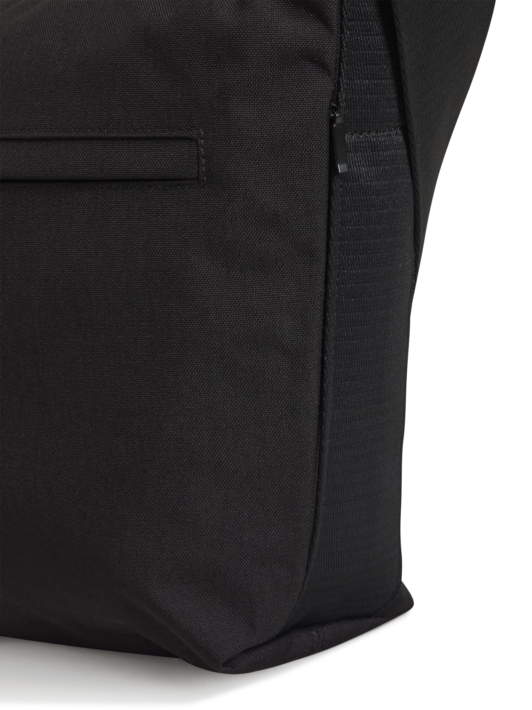 Alternate close-up of the side of the Y-3 Small Crossbody Bag in Black, highlighting the zip closure and durable fabric finish.